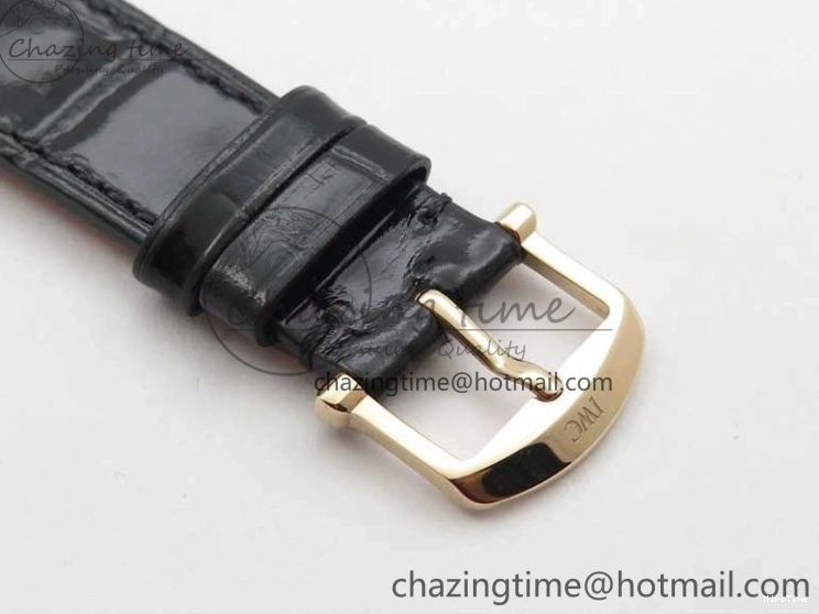 MIROTIME 1228 Durable Portofino 37mm RG V7F 1:1 Best Edition Gray Dial Diamonds Bezel on Black Leather Strap A 7089